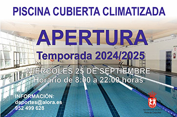 Apertura de la nueva temporada de la piscina cubierta climatizada